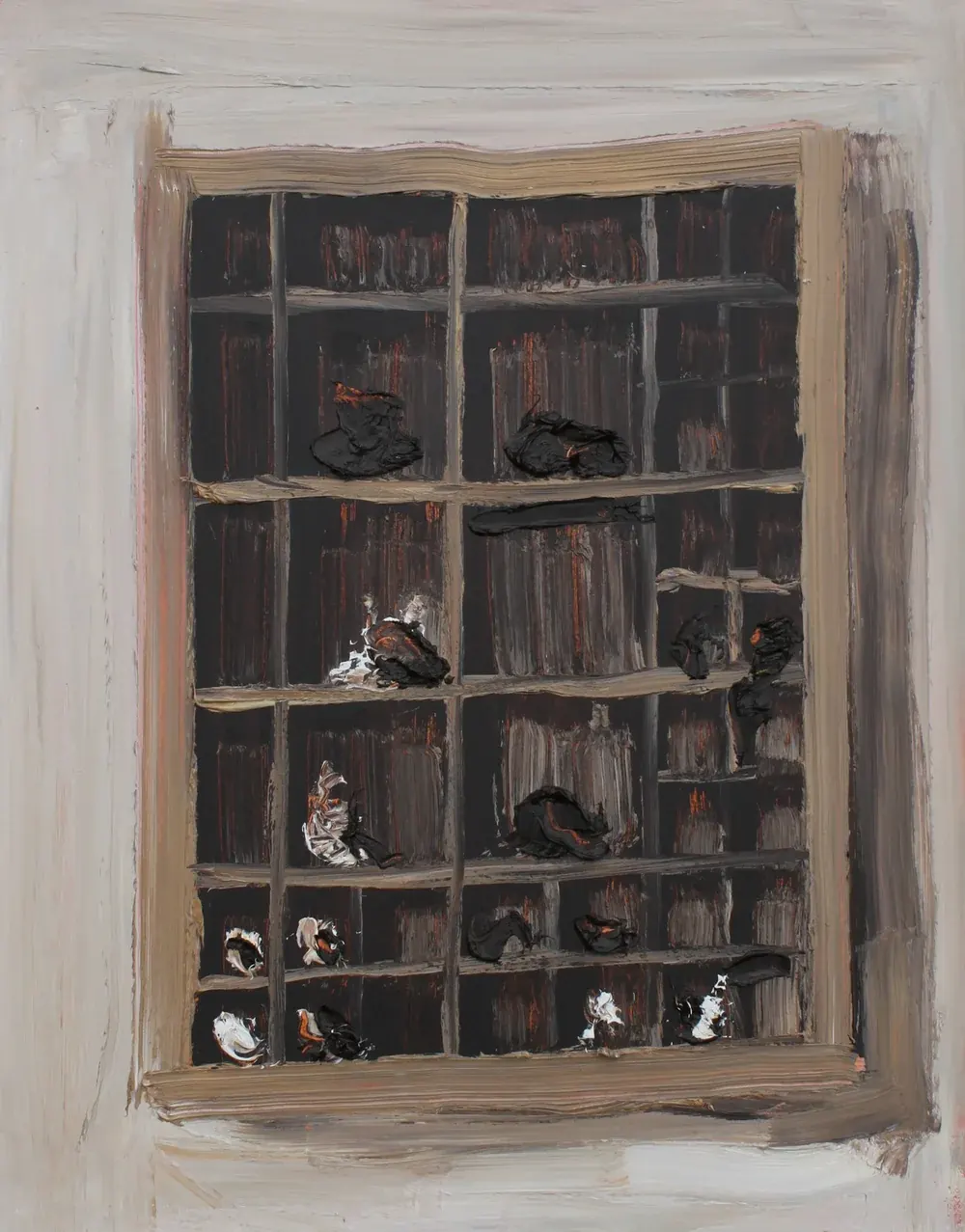 Small box with white and black shapes, Letterpress boxes 2015-2016